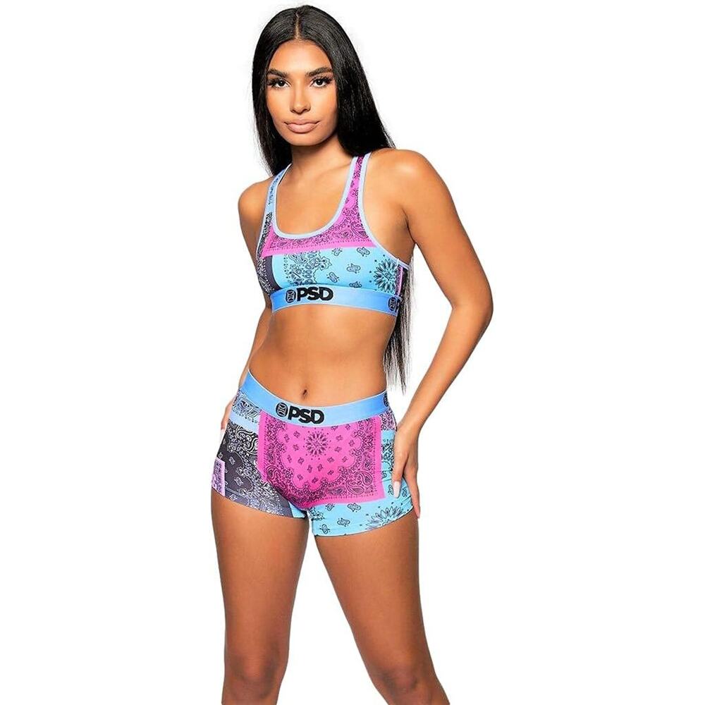 PSD Women's Sport's Bra (Multi/Pop Patchwork Sb, XSmall )